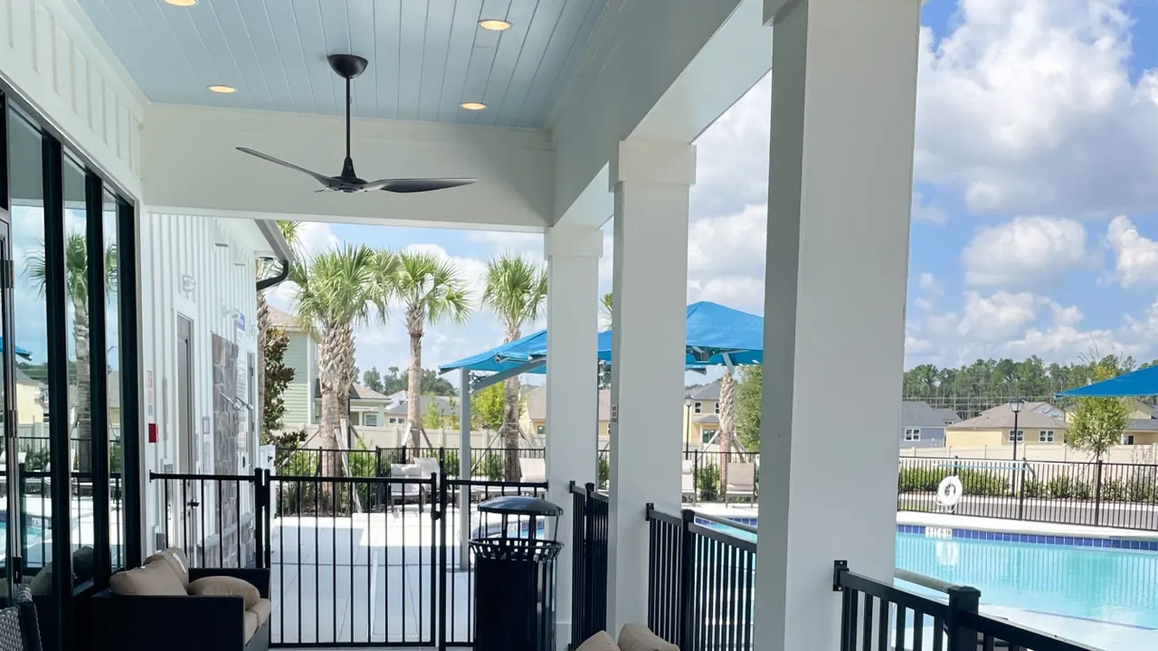 Commercial pool deck and patio