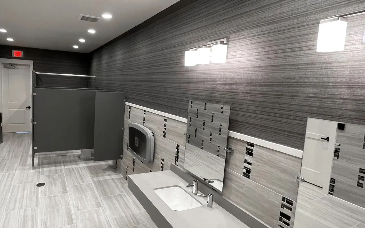 Modern commercial restroom
